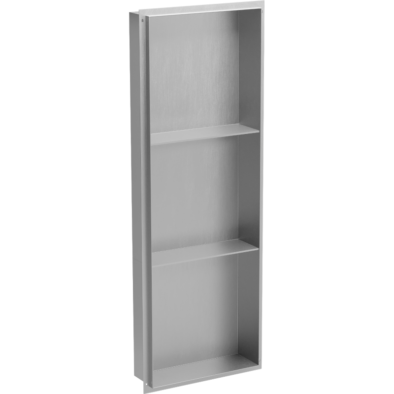 Mexen X-Wall-NR vstavaná polica bez lemu s policou 90 x 30 cm, inox - 1911903010S