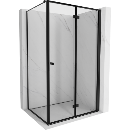 Mexen Mist-F T skladací sprchový kút pravý 90 x 85 cm, čierny rám, čierny - 8A6T-090-085-70-70-P