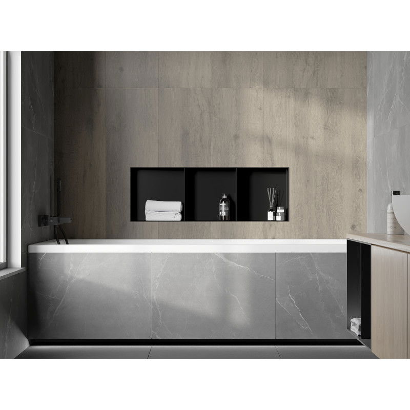 Mexen X-Wall-NR výklenková polica bez obruby s policou 90 x 30 cm, čierna - 1971903010S