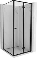 Mexen Mist-F skladacia sprchová kabína pravá 100 x 100 cm, čierny rám, čierna - 8A6T-100-100-70-70-P