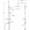 Mexen T33 sprchový stĺp, biela/chróm - 798333393-21