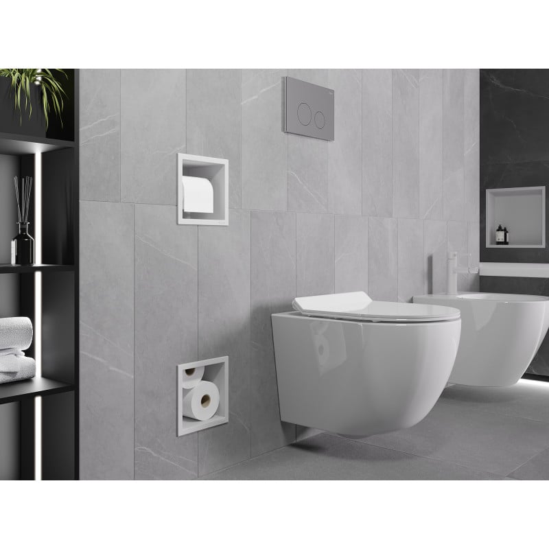 Mexen X-Wall-BP držiak na toaletný papier s úložným priestorom, biely - 1924