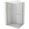 Mexen Mist-F Duo skladací sprchovací kút 80 x 95 cm, transparentný, zlatý - 8A6-080L-095P-50-00