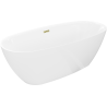 Mexen Luvo Slim voľne stojaca vaňa 170 x 75 cm, biela, prepad zlatý - 52801707500-50