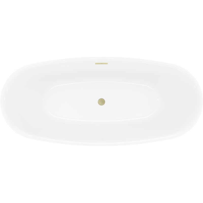 Mexen Luvo Slim voľne stojaca vaňa 170 x 75 cm, biela, prepad zlatý kartáčovaný - 52801707500-55