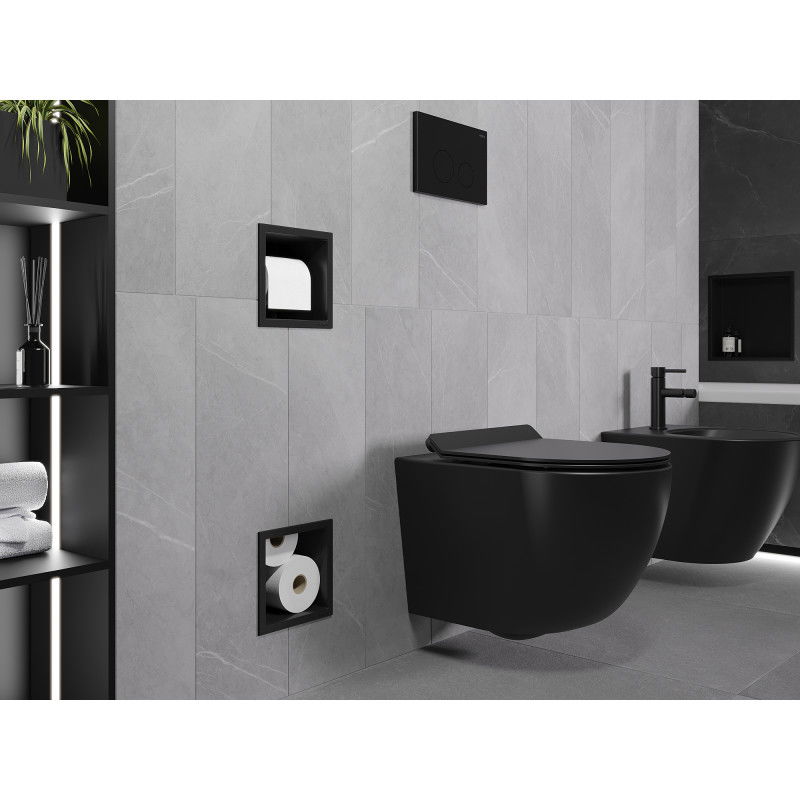 Mexen X-Wall-BP držiak na toaletný papier s magazínom, čierny - 1974