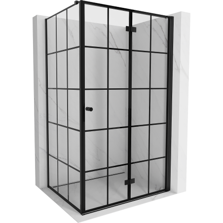 Mexen Mist-F T skladacia sprchová kabína pravá 70 x 95 cm, čierna mriežka, čierna - 8A6T-070-095-70-77-P