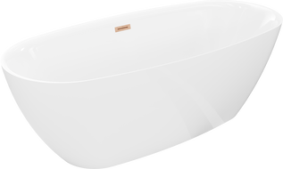 Mexen Luvo Slim voľne stojaca vaňa 170 x 75 cm, biela, prepad brúsená meď - 52801707500-65