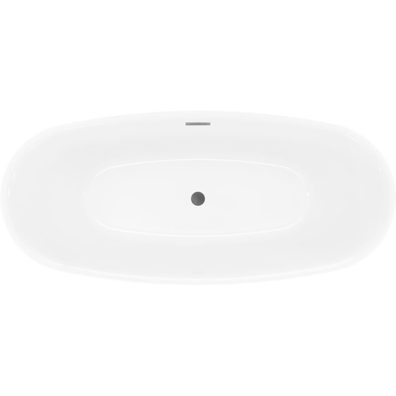 Mexen Luvo Slim voľne stojaca vaňa 170 x 75 cm, biela, prepad gun metal - 52801707500-95