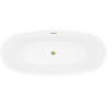 Mexen Luvo Slim voľne stojaca vaňa 170 x 75 cm, biela/čierna, prepad zlatý - 52801707575-50