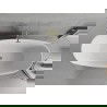 Mexen Luvo Slim voľne stojaca vaňa 170 x 75 cm, biela/čierna, prepad zlatý - 52801707575-50