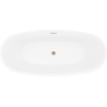 Mexen Luvo Slim voľne stojaca vaňa 170 x 75 cm, biela/čierna, prepad medená kartáčovaná - 52801707575-65
