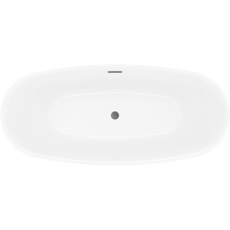 Mexen Luvo Slim voľne stojaca vaňa 170 x 75 cm, biela/čierna, prepad gun gray brúsený - 52801707575-66