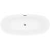 Mexen Luvo Slim voľne stojaca vaňa 170 x 75 cm, biela/čierna, preliv gun gray brúsený - 52801707575-66
