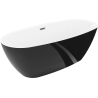 Mexen Luvo Slim voľne stojaca vaňa 170 x 75 cm, biela/čierna, prepad gun gray brúsený - 52801707575-66