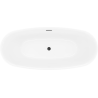 Mexen Luvo Slim voľne stojaca vaňa 170 x 75 cm, biela/čierna, preliv čierny - 52801707575-70