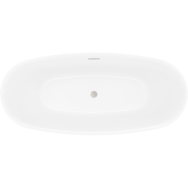 Mexen Luvo Slim voľne stojaca vaňa 170 x 75 cm, biela/čierna, prepad brúsený nikel - 52801707575-97