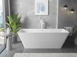 Mexen Velo Slim voľne stojaca vaňa 170 x 75 cm, biela, biely prepad - 52811707500-20