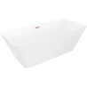 Mexen Velo Slim samostatne stojaca vaňa 170 x 75 cm, biela, prepad ružové zlato - 52811707500-60