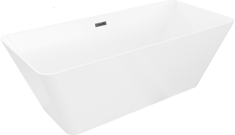Mexen Velo Slim voľne stojaca vaňa 170 x 75 cm, biela, čierny prepad - 52811707500-70