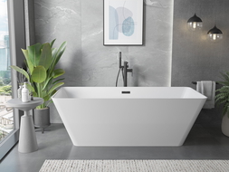 Mexen Velo Slim voľne stojaca vaňa 170 x 75 cm, biela, čierny preliv - 52811707500-70