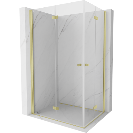 Mexen Mist-F Duo skladací sprchovací kút 75 x 70 cm, transparentný, zlatý kartáčovaný - 8A6-075L-070P-55-00