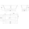Mexen Velo Slim voľne stojaca vaňa 170 x 75 cm, biela/čierna, prepad chróm - 52811707575-01