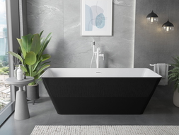 Mexen Velo Slim voľne stojaca vaňa 170 x 75 cm, biela/čierna, biely prepad - 52811707575-20