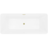 Mexen Velo Slim voľne stojaca vaňa 170 x 75 cm, biela/čierna, prepad zlatý kartáčovaný - 52811707575-55