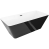 Mexen Velo Slim voľne stojaca vaňa 170 x 75 cm, biela/čierna, čierny prepad - 52811707575-70