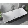 Mexen Velo Slim voľne stojaca vaňa 170 x 75 cm, biela/čierna, prepad gun metal - 52811707575-95