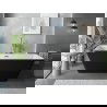 Mexen Velo Slim voľne stojaca vaňa 170 x 75 cm, biela/čierna, prepad brúsený nikel - 52811707575-97