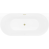 Mexen Oval Sim voľne stojaca stenová vaňa 170 x 80 cm, biela/sivá, prepad zlatý kartáčovaný - 52661708062-55