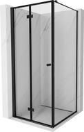 Mexen Mist-F skladacia sprchová kabína ľavá 75 x 75 cm, čierny rám, čierna - 8A6T-075-075-70-70-L