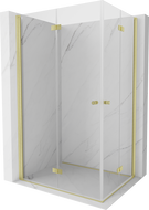 Mexen Mist-F Duo skladací sprchovací kút 80 x 85 cm, transparentný, brúsené zlato - 8A6-080L-085P-55-00