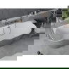 Mexen Oval Slim voľne stojaca vaňa pri stene 170 x 80 cm, biela/sivá, prepad gun metal - 52661708062-95
