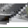Mexen Oval Slim voľne stojaca vaňa pri stene 170 x 80 cm, biela/sivá, prepad gun metal - 52661708062-95
