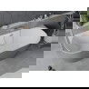 Mexen Oval Sim voľne stojaca stĺpová vaňa 170 x 80 cm, biela/sivá, prepad brúsený nikel - 52661708062-97