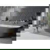 Mexen Oval Sim voľne stojaca stĺpová vaňa 170 x 80 cm, biela/sivá, prepad brúsený nikel - 52661708062-97