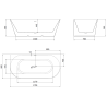 Mexen Oval Slim voľne stojaca pri stene 170 x 80 cm, biela/čierna, prepad chróm - 52661708075-01