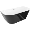 Mexen Oval Slim samostatne stojaca vaňa pri stene 170 x 80 cm, biela/čierna, prepad chrómu - 52661708075-01