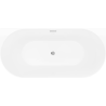 Mexen Oval Slim voľne stojaca pri stene 170 x 80 cm, biela/čierna, prepad chróm - 52661708075-01