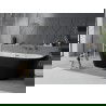 Mexen Oval Slim voľne stojaca pri stene 170 x 80 cm, biela/čierna, prepad chróm - 52661708075-01