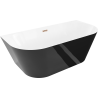 Mexen Oval Slim voľne stojaca pri stene vaňa 170 x 80 cm, biela/čierna, prepad ružové zlato - 52661708075-60