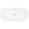 Mexen Oval Slim voľne stojaca pri stene vaňa 170 x 80 cm, biela/čierna, prepad ružové zlato - 52661708075-60