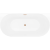 Mexen Oval Slim voľne stojaca vaňa pri stene 170 x 80 cm, biela/čierna, prepad medený kartáčovaný - 52661708075-65