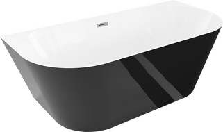 Mexen Oval Slim voľne stojaca pri stene vaňa 170 x 80 cm, biela/čierna, prepúšťacia gun metal - 52661708075-95