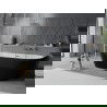 Mexen Oval Sim voľne stojaca pri stene 170 x 80 cm, biela/čierna, prepad gun metal - 52661708075-95
