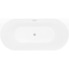 Mexen Oval Sim voľne stojaca nástenná vaňa 170 x 80 cm, biela/čierna, preliv brúsený nikel - 52661708075-97