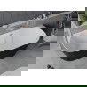 Mexen Oval Sim voľne stojaca nástenná vaňa 170 x 80 cm, biela/čierna, preliv brúsený nikel - 52661708075-97